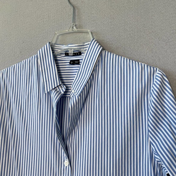 Theory Larissa 2 Button Up Career Minimalist Top - Picture 4 of 12